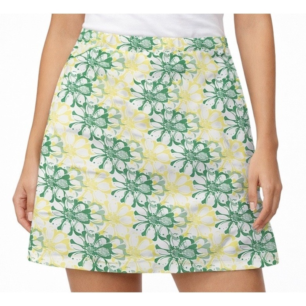 Monterey Club Floral Stamp Print Skort With Pockets Size Large 12/14